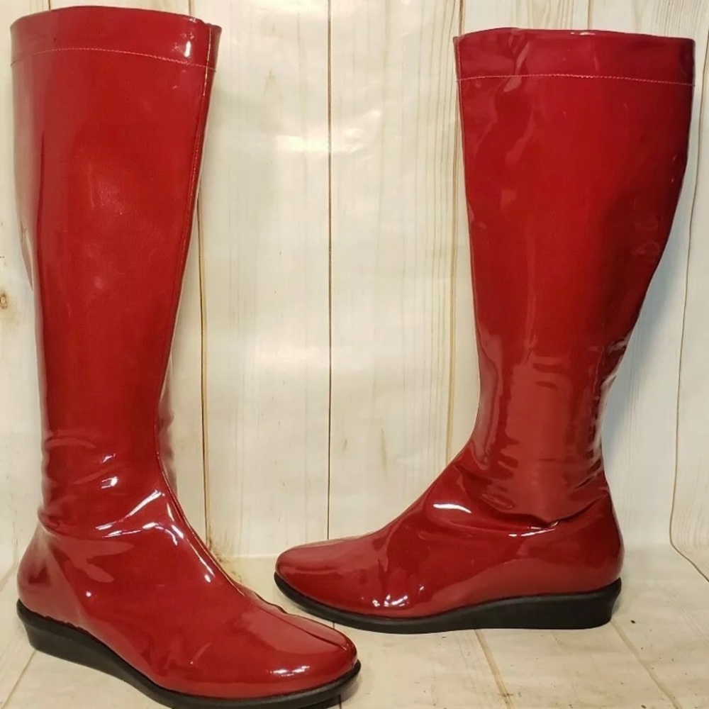 Cole Haan Captiva Red Patent Leather Boots